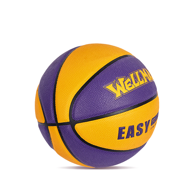 কাস্টম লোগো রঙ-ব্লকড আর্দ্রতা-শোষণকারী পিইউ চামড়ার নরম বাস্কেটবল বল কিশোর প্রাপ্তবয়স্কদের জন্য